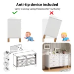 Modern 6-Drawer Double Dresser White with Metal Handles and Solid Wood Legs – styled in a modern Living setting