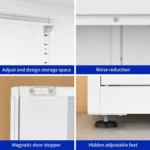 High Storage Home Office Design FCJ File Cabinet with 2 Doors and 4 Partitions to Separate 5 Storage Spaces – side view