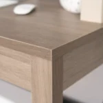 HMS 44" Solid Oak and Black Wood Industrial Design Style Convertible and Stable Computer Desk with Metal Sled for Office Use