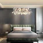 Nordic Chandelier Art Hanging living Room Chandelier Modern Restaurant Kitchen Firefly Lamp Rose Gold/Black Branch Round