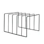 E8BA Metal LP Record Rack Exhibit Stand Book Magzine Holder Record Collection Storage Shelf Stand Office Desk Organizer