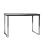 HMS 47" Gray and Silver Wood and Stainless Steel Sled Computer Desk Durable and Stylish Writing Desk – close-up detail