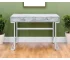 HMS 42" White Writing Desk Two Drawers Simple Design Office Computer Table Adjustable Extendable Wooden Metal Material Shelf