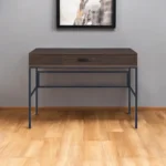 HMS 42" Solid Wood Writing Desk Brown and Black Modern Design with Adjustable and Flexible Features Assembled Computer Desk
