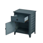 Transitional 25" Nightstand with Drawer and Cabinet - Antique Blue Veneer – side view