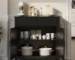 Modern Farmhouse kitchen storage cabinet with 2 drawers and 2 doors in black finish