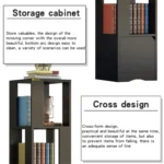 YQ FOREVER Wooden Bookshelve Bookshelf Corner Shelf Storage Rack Bookcase Living Room Furniture – top view
