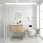 USA Free Shipping Modern Floating Bathroom Vanity Cabinet Natural Wood Wall Mounted Bathroom Vanity with Drawer