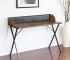 HMS 47" Brown and Black X-Shape Computer Desk Wood and Metal Office Desk