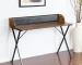 HMS 47" Brown and Black X-Shape Computer Desk Wood and Metal Office Desk