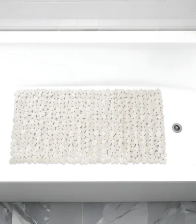 HMS 35 Beige Spa Pebbles Bath Mat Non-Slip and Absorbent Diatom and Rubber for Bathroom and Shower Use