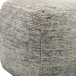 Goldoma 18-inch gray wool cube pouf ottoman as footrest in living room