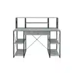 HMS 47" Gray and Black Simple Modern Design Gaming Desk Adjustable Office Computer Table Made of Wood and Metal – side view