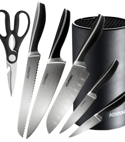 7-Piece Professional Kitchen Cooking Knife Japanese Kitchen Knife Set with Storage Bucket