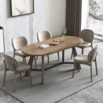 Goldoma 70.86 inch oval wood dining table in rustic finish perfect for family gatherings