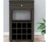 Luxury rolling bar cart with wine storage in espresso finish