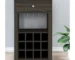 Luxury rolling bar cart with wine storage in espresso finish