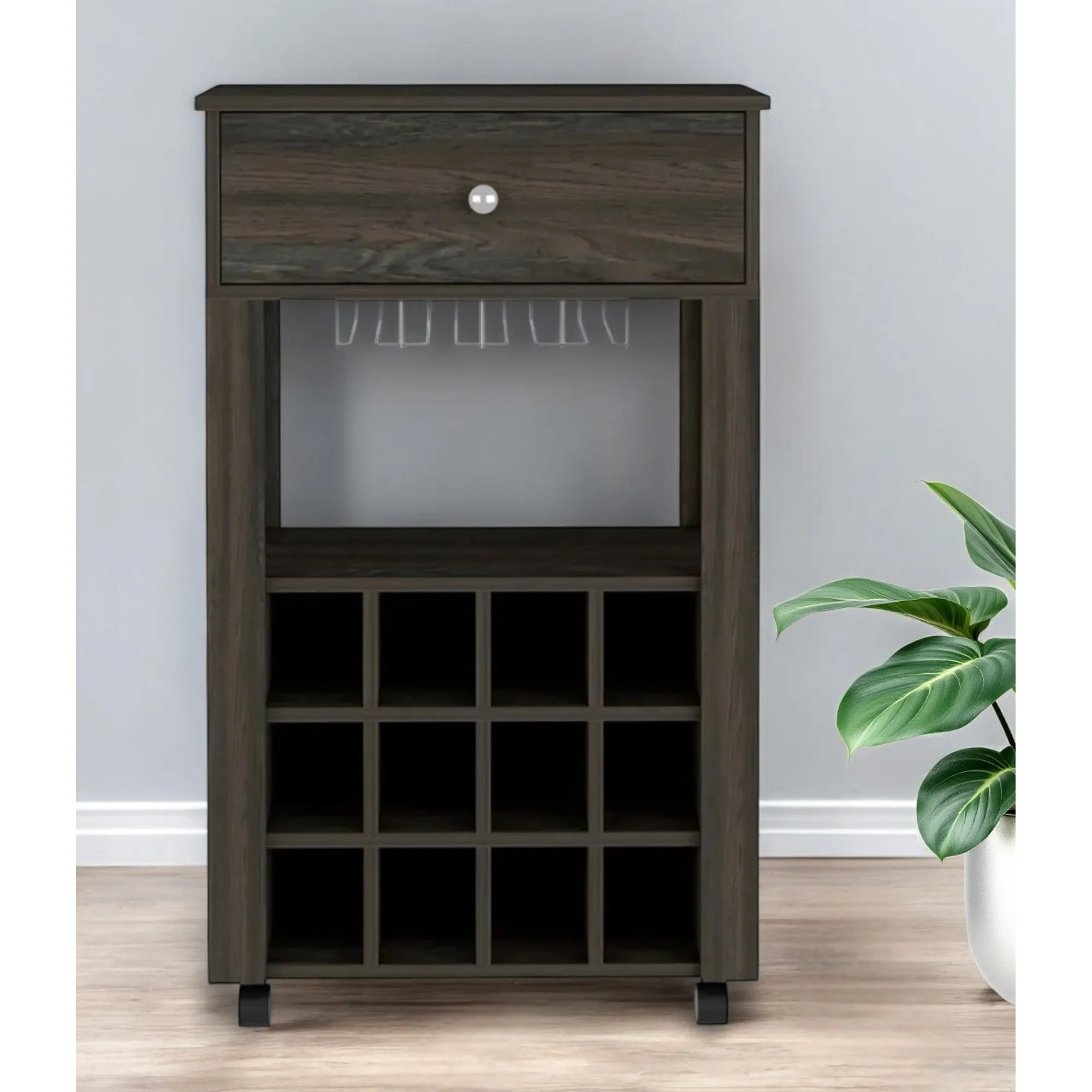 H741c6d473feb4595bb01988d6ec85797F.webp HMS Luxury Espresso Rolling Bar Cart Metal Steel Serving Trolley with Wine Storage for Dining Living Room Restaurant Use - Image 1