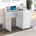 110*50*95cm Particleboard Paste Triamine Desktop Storage Layer Three Drawers Computer Desk White Wood Grain