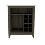 HMS Modern Industrial Espresso Bar Cart with Wine Storage Metal Steel Trolley for Dining Living Room Kitchen or Hotel Use - Image 2