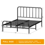 Goldoma Full Size Metal Platform Bed Frame with Storage – base detail
