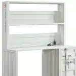 HMS 47" White Metal Computer Desk with Comfortable Writing Surface – styled in a modern Writing Desks setting