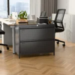 2 Drawer Metal Lateral File Cabinet Black Business Card Holder Lock Home Office School Hanging Letter Legal F4 A4 Size Folders