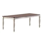Antique White Oval Dining Table with 2 Leaves – Rubberwood & Oak Veneer – styled in a modern Rectangular Dining Tables