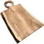 22" HMS Brown Live Edge Solid Wood Cutting Board – top view