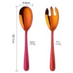Big Salad Spoon Fork Set Stainless Steel Kitchen Food Server Pasta Utensils Public Gold Tableware Using Buffet Restaurant Tools - Image 6
