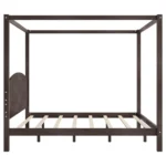 Goldoma modern king size canopy platform bed made of solid wood and plywood with adjustable headboard support legs in a stylish bedroom setting