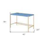HMS 42" Navy Blue and Gold Writing Desk Elegant Computer Desk with Stylish Color Scheme – base detail
