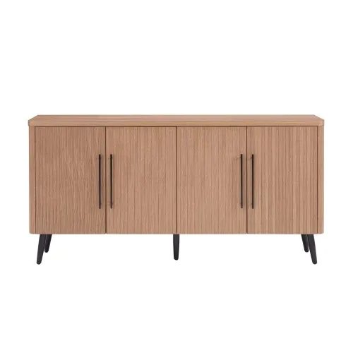 H764e271601f14d26a7e110353eb04ec0z.webp Modern 4-Door Sideboard Maple/Charcoal Gray/Whitewashed Oak-Engineered Wood Dining Living Room Buffet Cabinet Eco-Friendly - Image 1