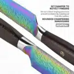 High Quality Titanium Coating 2 Pcs Kitchen Knife Set 5Cr15Mov Steel Professional Japanese Chef Knife Set – close-up detail