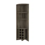 HMS 71 Dark Brown Wood Industrial Luxury Corner Bar Cabinet Mirrored Wine Display Cabinet with Glass for Home Furniture - Image 2