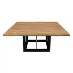 60" Solid Wood and Iron Square Dining Table – close-up detail