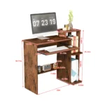 YQ FOREVER Industrial Morden Corner Study Writing Table Home Office Small Desk Storage Computer Desk - Image 6