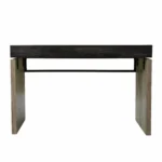 HMS 45 Simple Modern Design Adjustable Solid Wood Writing Desk Black and Brown for Home Office Use Assembled Computer Desk