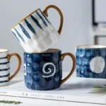 Coffee Mugs Ocean Wind Hand Kneading Ceramic Milk Cup Blue & White Eco Friendly Mugs Coffee Cups Tumbler Cup Kawaii Mug