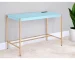 HMS 42" Baby Blue and Gold Writing Desk Elegant Computer Desk with Stylish Color Scheme