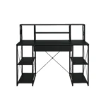 HMS 47" Black Computer Desk with Shelf Drawer and Folding Feature Simple Minimalist Style for PC and Gaming – side view