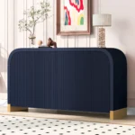 U_STYLE 59.8''Sideboard Buffet Cabinet with Arched Ceiling and 4-door Pine Veneer Storage Cabinet - Image 7