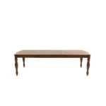Antique White Oval Dining Table with 2 Leaves – Rubberwood & Oak Veneer – side view