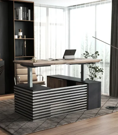 Free Shipping US Warehouse in Stock Height Adjustable Executive Desk Sit Stand up Electric Lifting Office Computer Wood Table