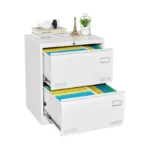 White Filing Cabinets Office Steel Vertical Files Cabinet 2 Drawer Metal Lateral File Cabinet with Lock