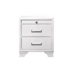 Civic White Nightstand with Two Drawers - modern white nightstand with drawers for bedroom storage