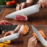 IOKO Stainless Steel Chef Kitchen Knife Set Butcher Cleaver Chef Utility Santoku Sushi Japanese Style 3 PCS Kitchen Knife