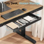 Ready to Ship Standing Desk with Drawer Wireless Charging Cable Management, Height Adjustable Desk in USA Warehouse – side