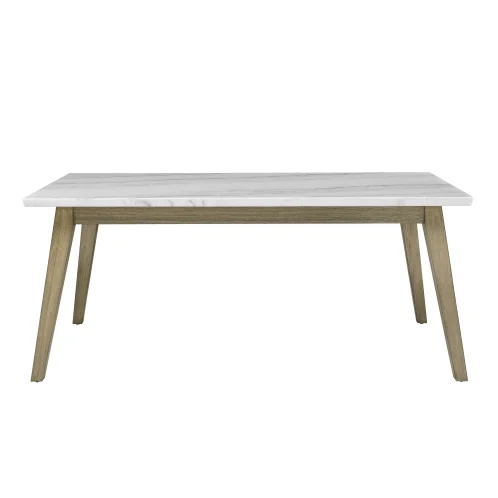 Vida White Marble Top Dining Table - Mid-Century Modern, 72"