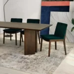Modern Alden solid wood dining table in walnut finish – eco-friendly and durable wooden table for dining room or kitchen
